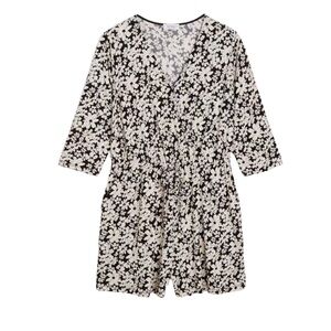 Kaileigh Black and White Floral Jumpsuit